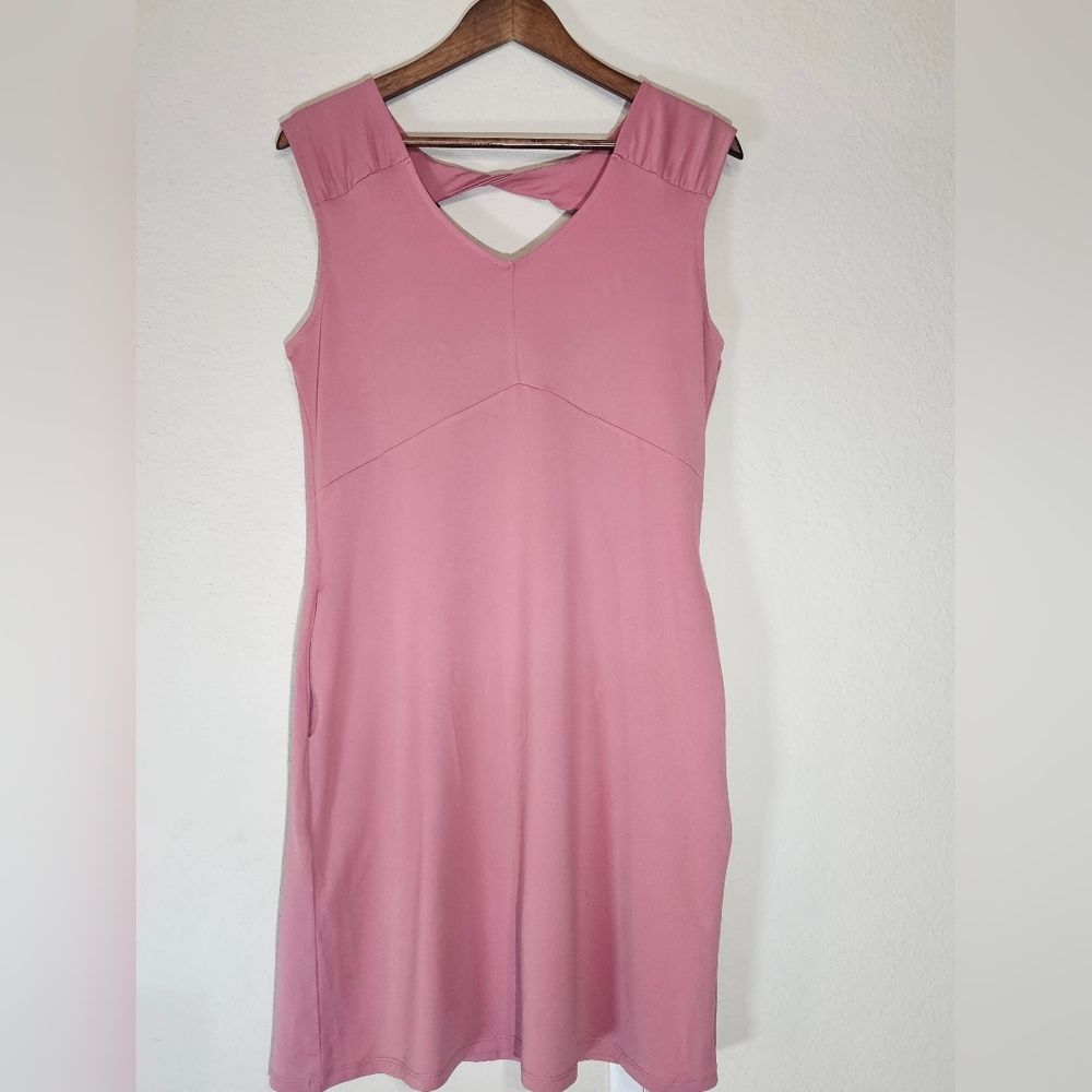 Reel Legends Womens‎ Mini Dress Medium Mauve Pink Criss Cross Open Back Casual